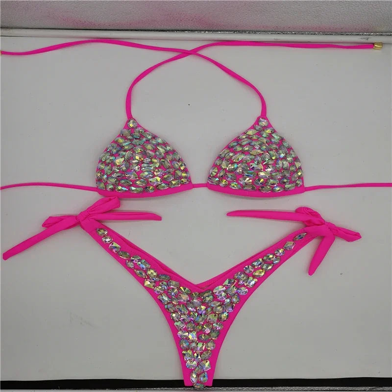 2020 venus vacation rhinestone bikini set diamond swimwear sexy women bathing suit new style bling stones beachwear