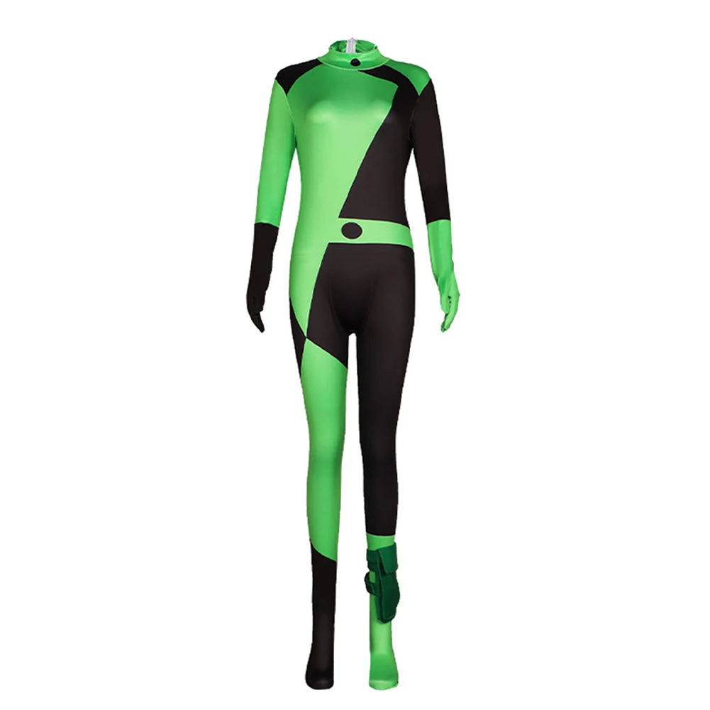 Female Shego Cosplay Costume Lingerie Women Girls Sexy Outfit Top Pants Fantasia Halloween Carnival Party Roleplay Disguise Suit