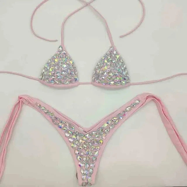 2020 venus vacation rhinestone bikini set diamond swimwear sexy women bathing suit new style bling stones beachwear