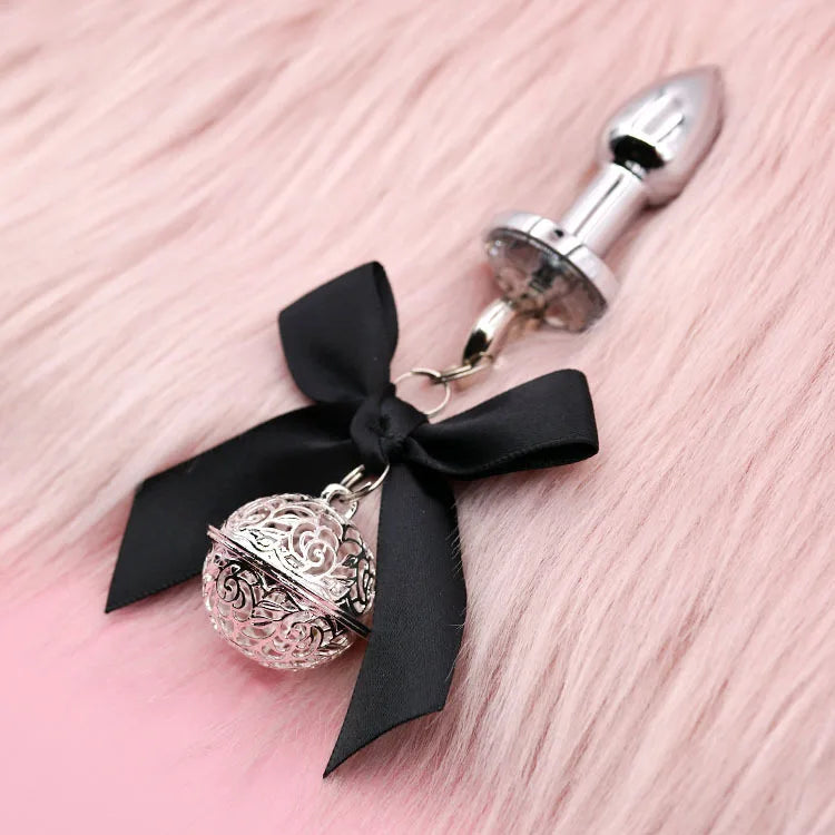BDSM Bow Bells Stainless Steel Matal Butt Plug Sexy Rabbit Cosplay Suitable For Couples Flirting And Teasing For Men/Women