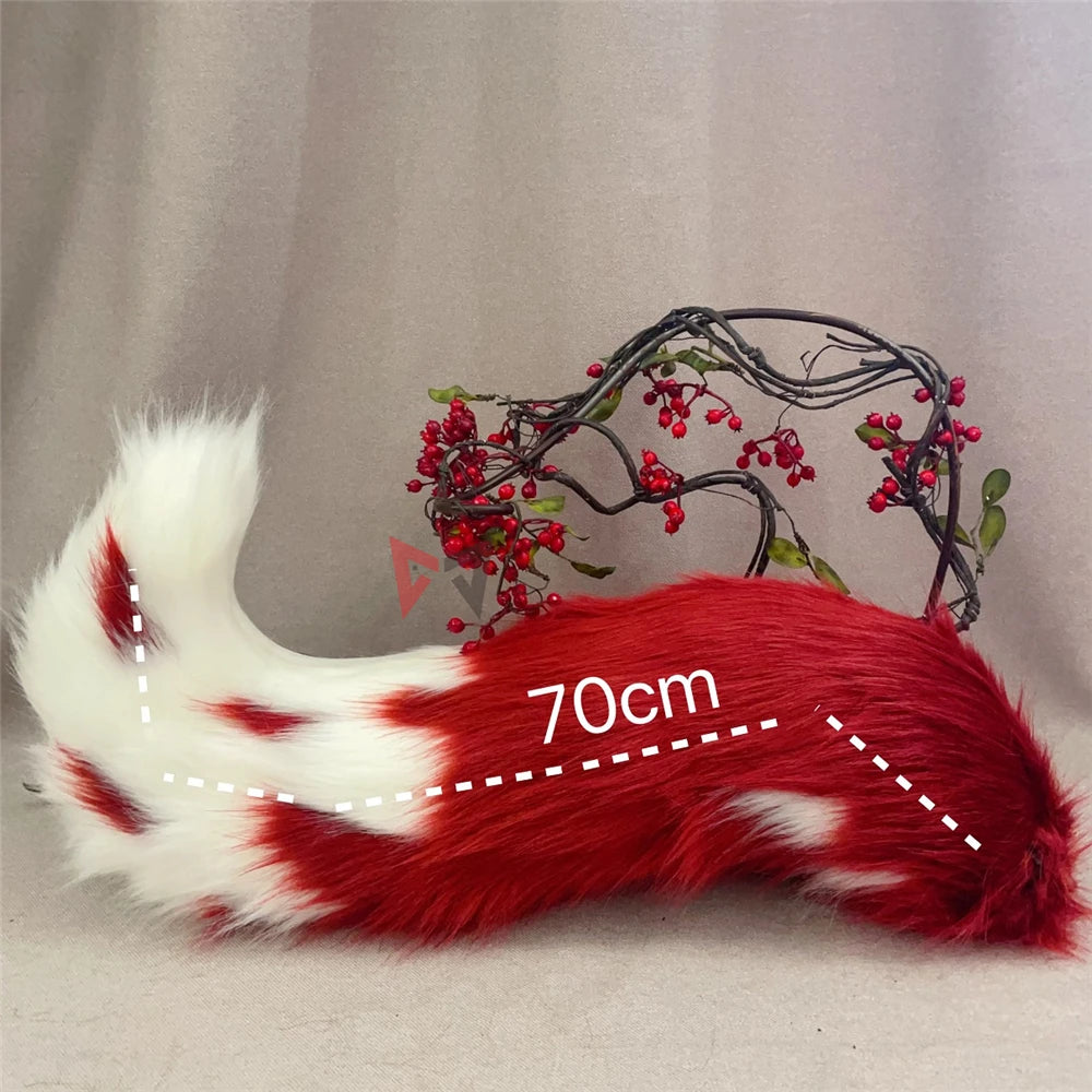 New Hand Made Work Halloween Blond Red Wolf Wolves Ears Hairhoop Headwear Tail Black Green Costume Accessories Custom Made