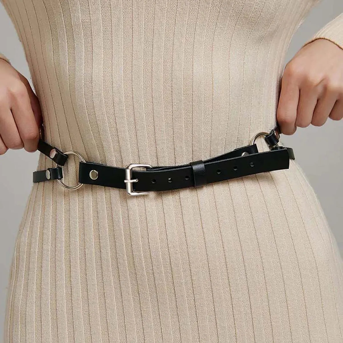 Women Fashion Pu Leather Harness Waist Belt Punk Decorative Waist Belt Straps Harness for Women Gothic Clothing Accessories