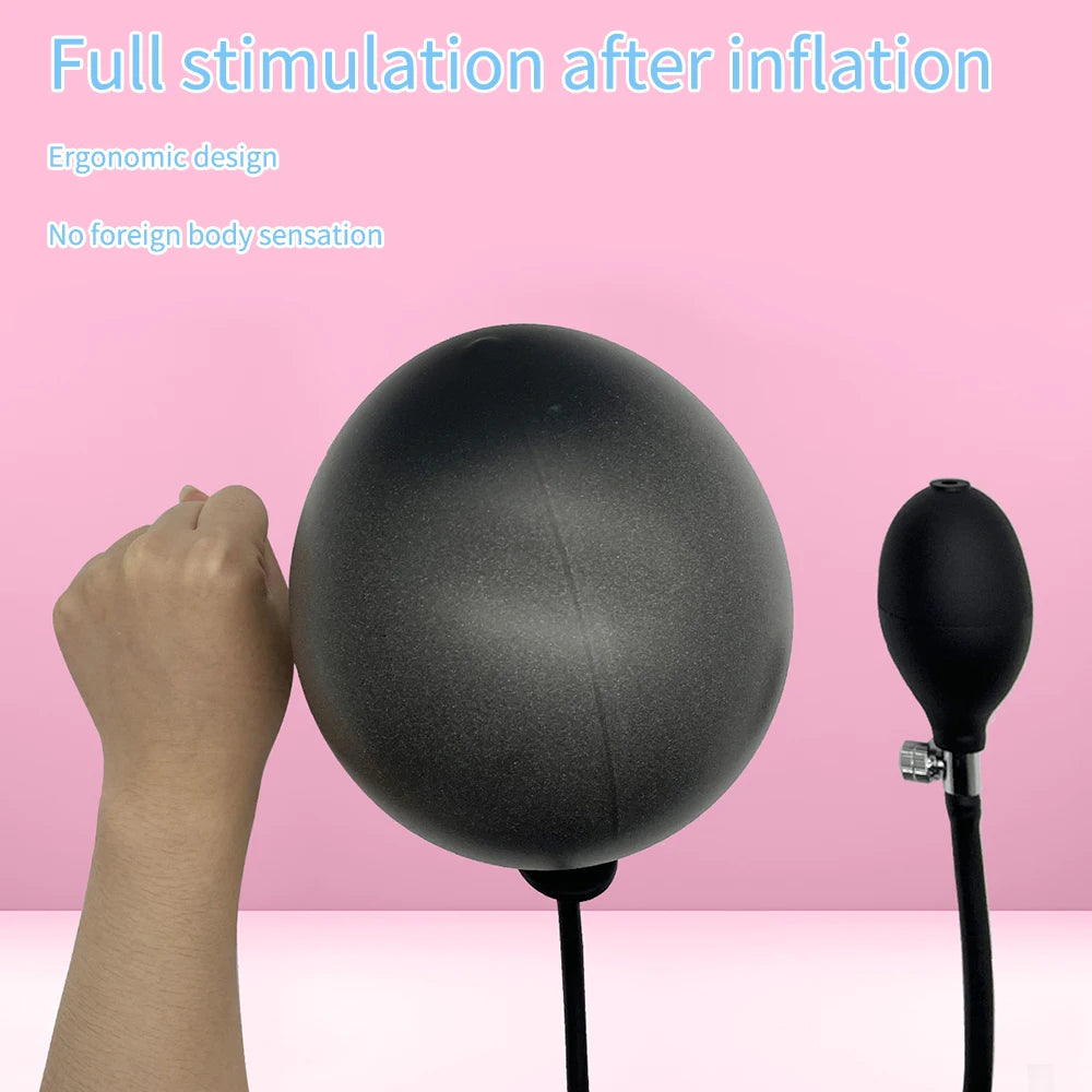 ASHBURN Inflatable Silicone Anal Plug Dilator Expandable Pump Butt Silicone Huge Anus Prostate Massager Anal Sex Toy For Men Couples