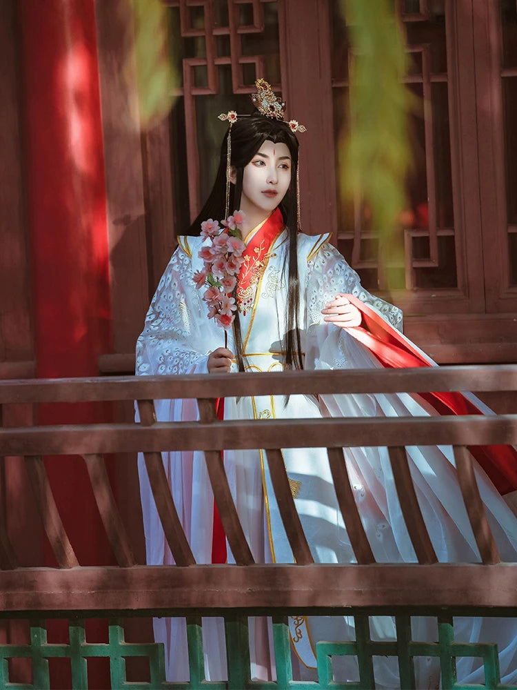 Heavenly Officials Bless The Crown Prince Joy God Xie Lian Cos Feather Que Peacock Cosplay Costume Han Fu Halloween