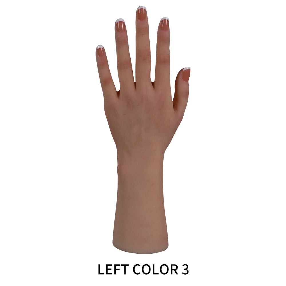 Herpinker High Quality Realistic Silicone Mannequin Hand Lifelike Soft Model Hand Display Jewelry Manicure Teaching Hand