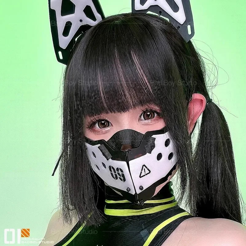 Game Cyber-Punk Mask Cat Ears Cosplay Headwear Accessories Sci-fi mechanical mechs Mask Hand Armor Cosplay Props Halloween
