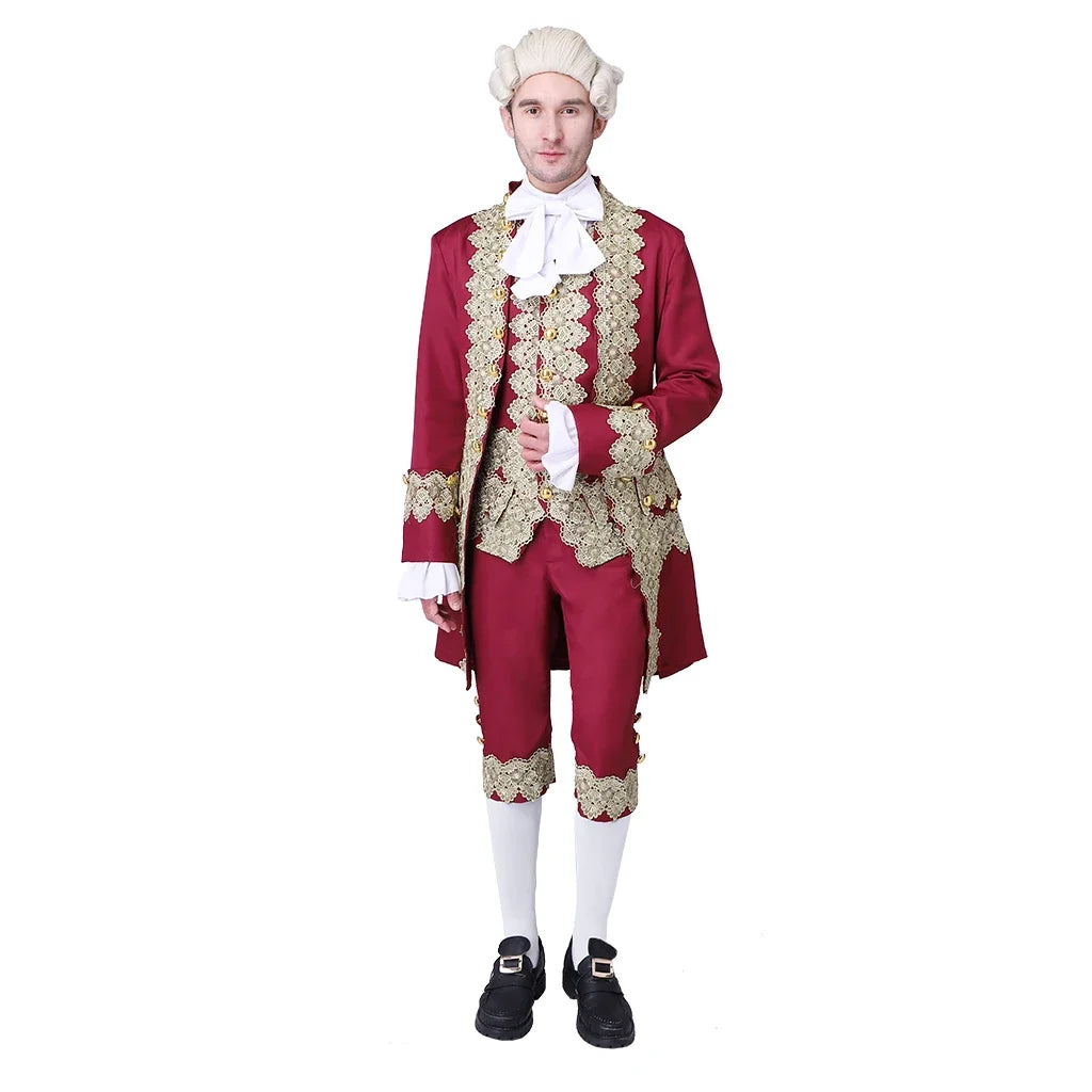 18th Century Men's Victorian Costume Regency Tailcoat Jacket Marie Antoinette Costume Suit Halloween Partywear Costume Outfit