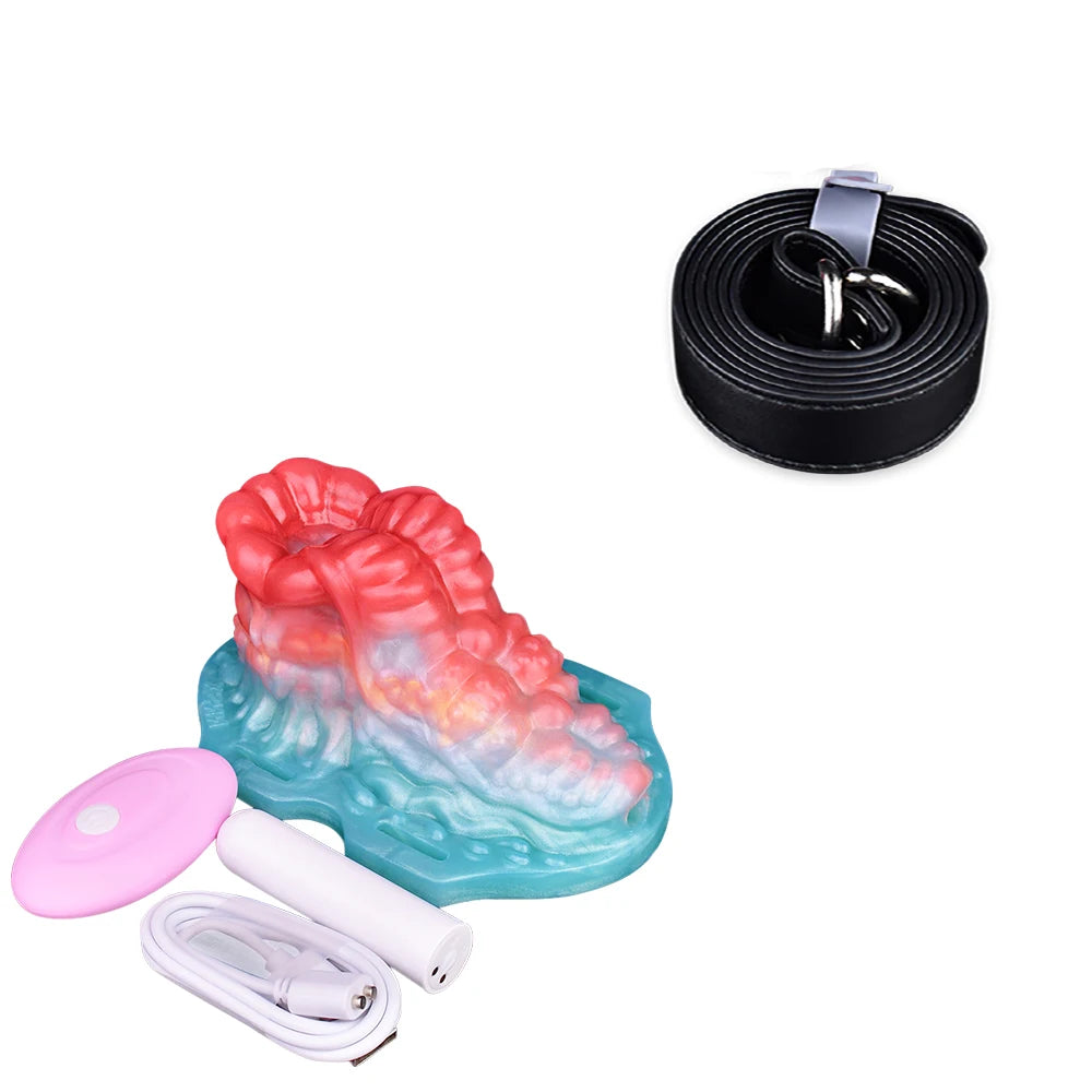 ASHBURN Fantasy Liquid Silicone Vibrator Sex Grinder Granule G-spot Stimulate Clitories Anal Massage Foreplay Sex Toy for Women Men