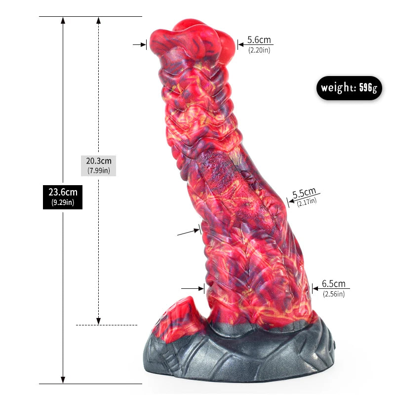 ASHBURN Fantasy Curve Scales ALIEN Dildo With Suction Cup S-M-L 10IN ALIEN Penis