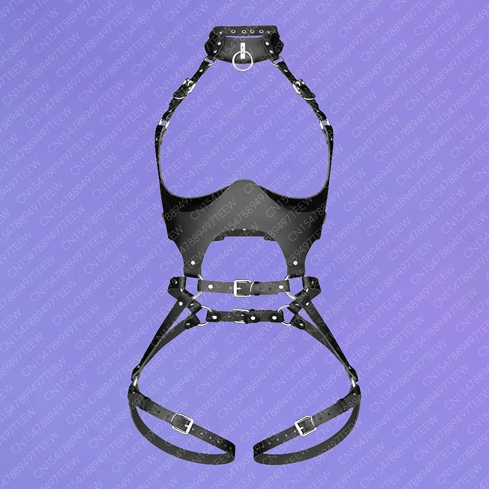Women Sexy Sex Bondage Body Harness Belt Pu Leather Lingerie Bdsm Thigh Garter Belt Gothic Fetish Clothing Festival Rave Outfit