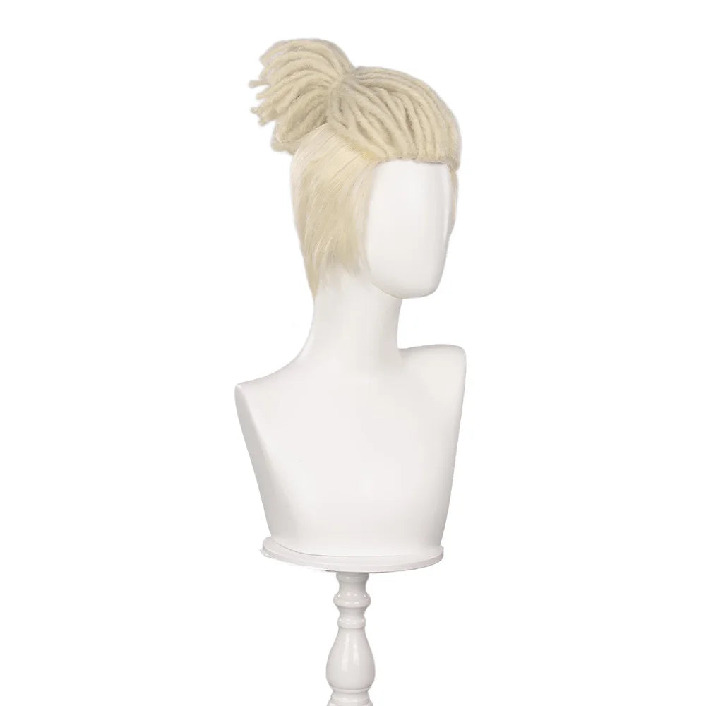 IN STOCK Ekko Wig Game Arcane Cosplay WakuWaku Men Blond Dreadlock Short Hair Ekko Cosplay LOL Free Wig Cap