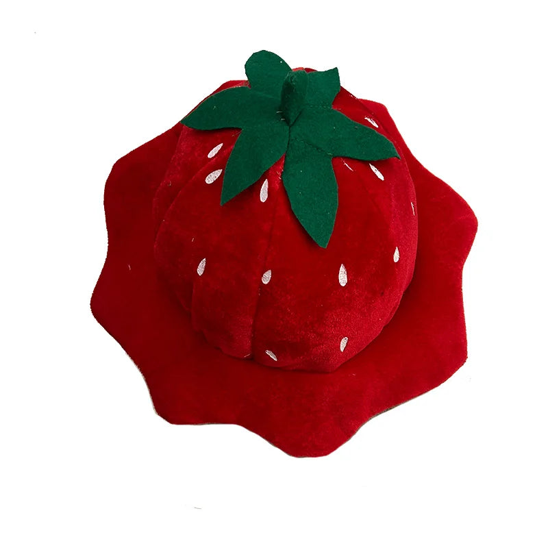 Berry Beanie Beret Women Strawberry Shortcake Hat Bonnet Girls Strawberry Hat For Adult Fruit Cap Halloween Costume Prop