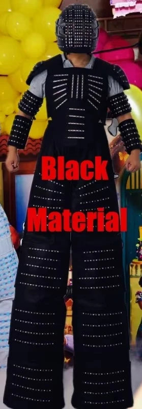 LED Robot Stilt Walking Costume Clothes Luminous Suit Jacket Chest Display Helmet Laser Gloves Party Stage Performance Costumes