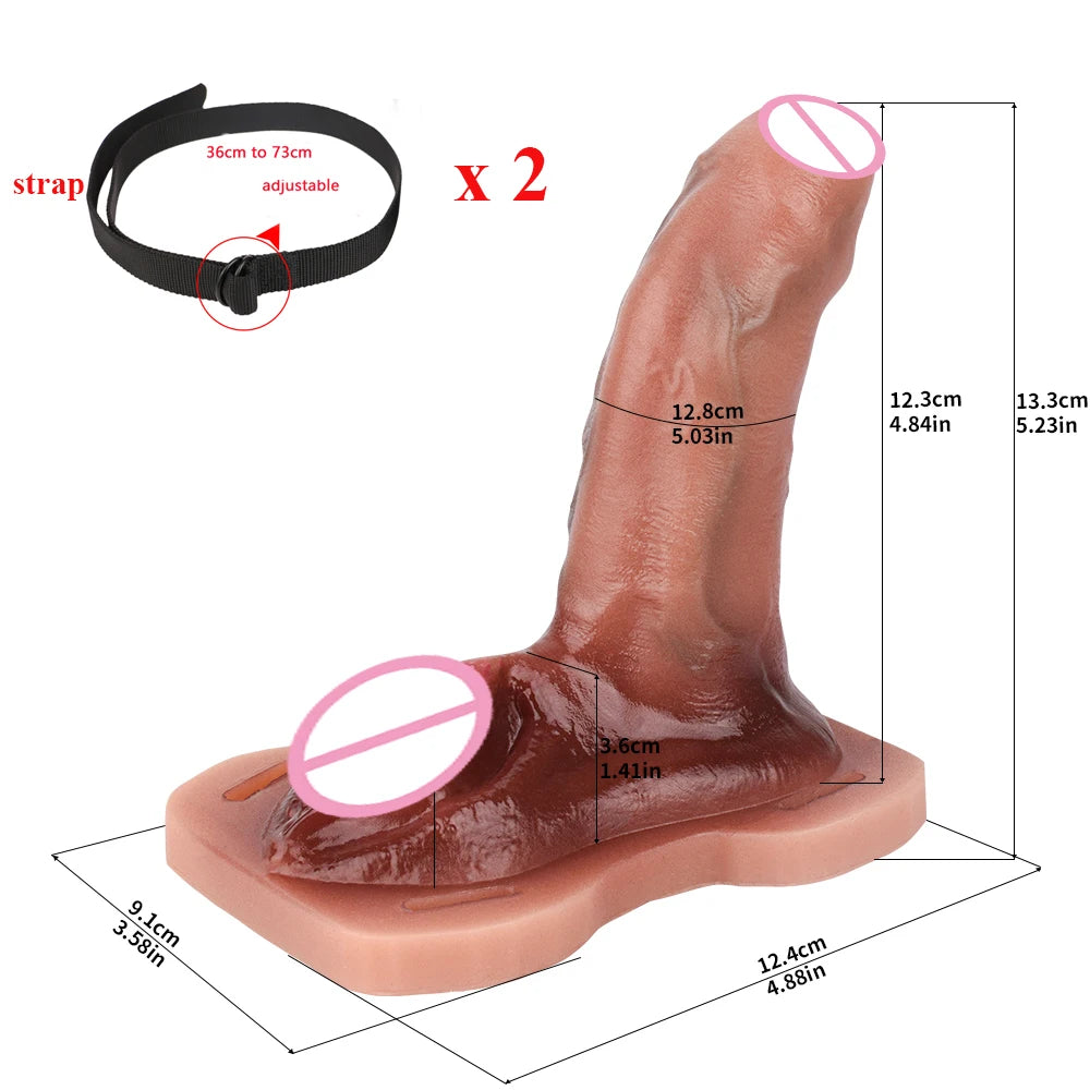 ASHBURN Wireless Control Strapon Silicone Vibrating Penetrate Sex Grinders Realistic Vagina Dildos Underwear Pad Anal Massage