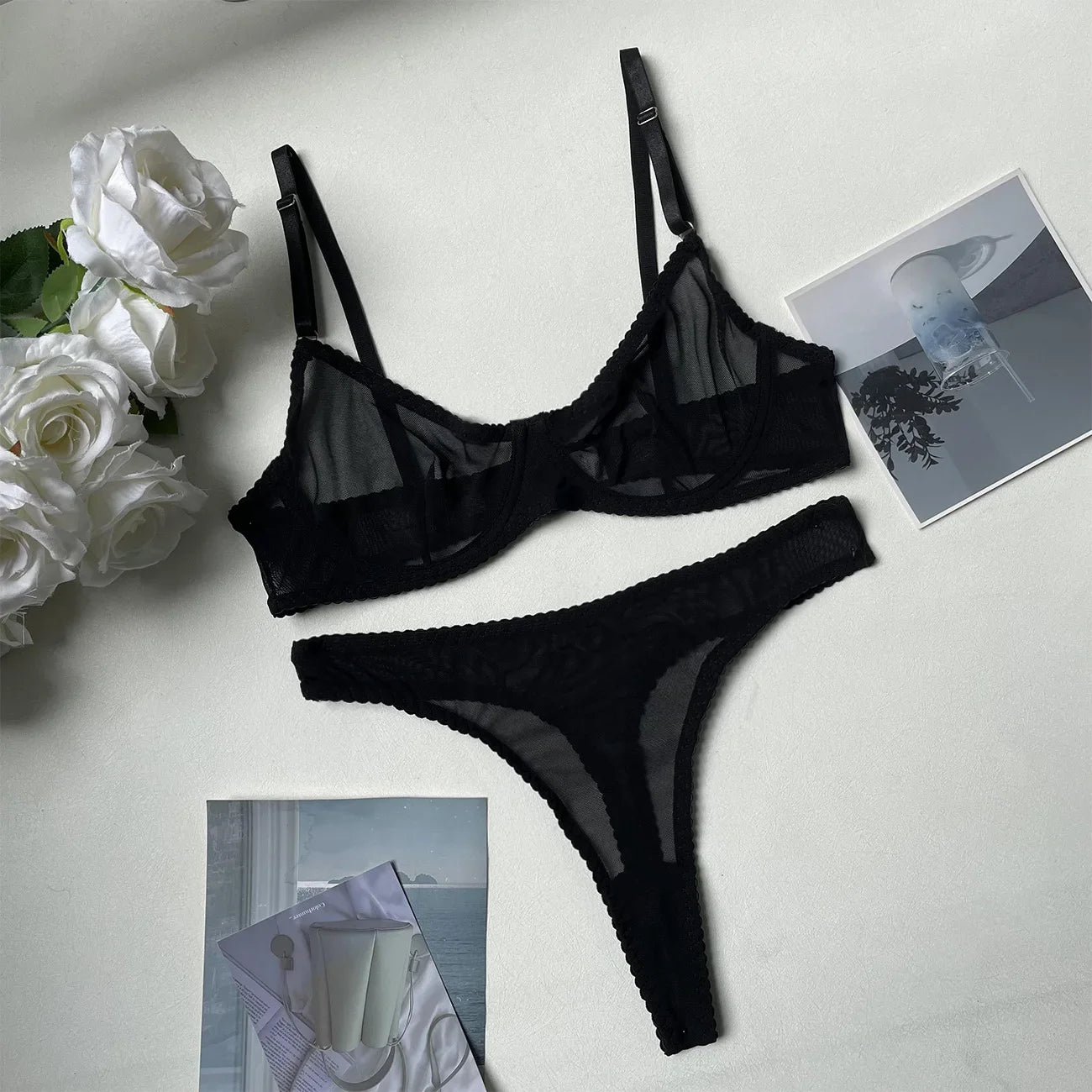 Ashburn 2 Piece Macarons Lingerie Sexy Seamless Underwear Set Women Bra Kit Push Up Lace Intimate Outfits Sensual Exotic Sets