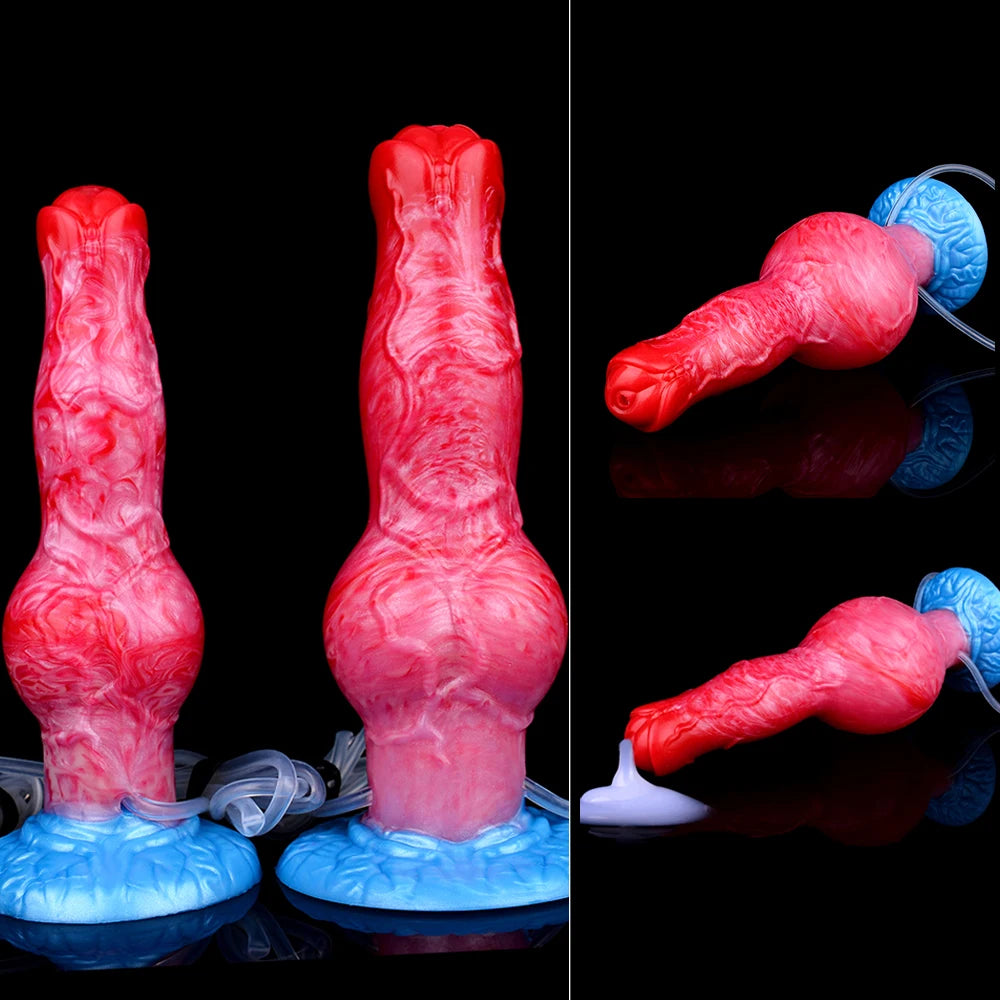 ASHBURN Squirting-Inflatable Fantasy Knot Dildo for Women Men with Quick Release Valve Stretch