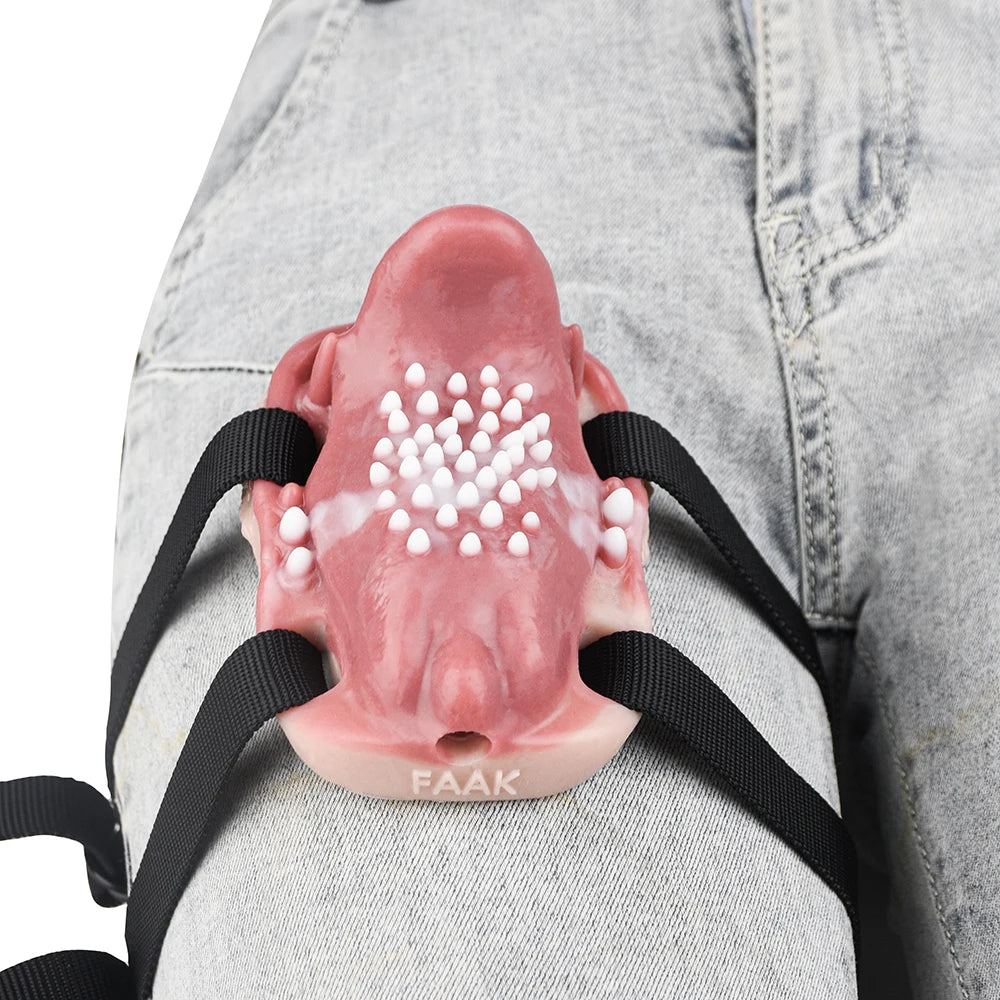 ASHBURN Wireless Control Strapon Silicone Vibrating Sex Grinders Realistic Vagina Tongue Dildos Underwear Pad Anal Clit Massage