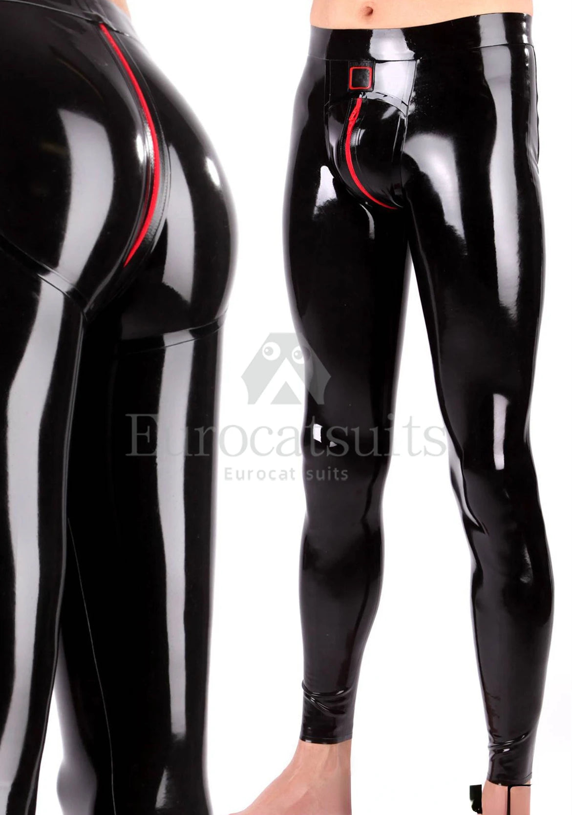 Rubber Gummi Men's latex leggings with push up effect Latex Briefs Mid Waist Rubber pants hood masks