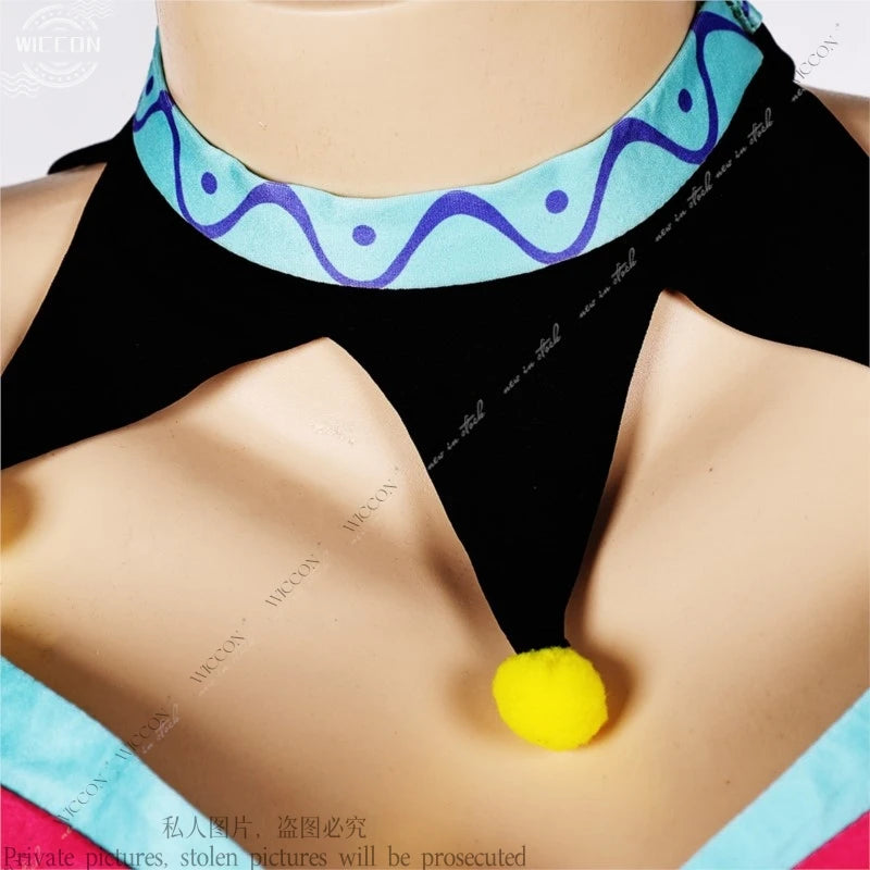 Women Fizzarolli Cosplay Clown Bikini Necklace Swimsuit Halloween Carnival Party Suit Anime Roleplay Beach Swimwear Costume Set