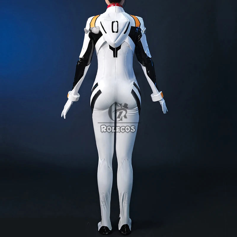 ROLECOS EVA Ayanami Rei Combat Suit Cosplay Costume Ayanami Rei Costume Halloween Carnival Party Women Jumpsuit Outfit Fullset