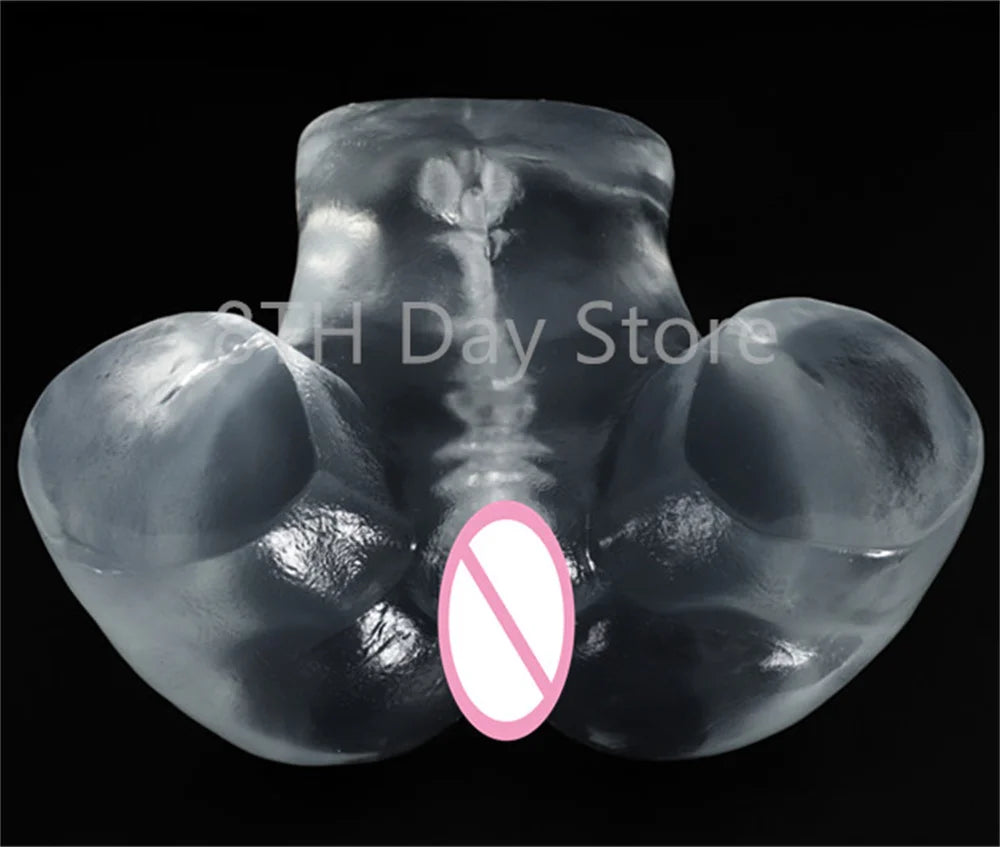 Transparent Masturbator Doll Sex Toys For Men Clear Ass Man Penis Stroker with Virgin Vagina Anal Hole Pocket Pussy Masturbation