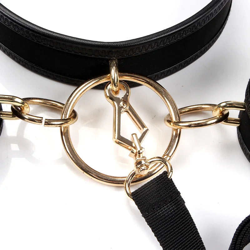 SM Slave Handcuff Collar Leash Sex Toy Kits Adult BDSM Restraint Bondage Gear Adjustable Couple Erotic Games Strap Sets Sex Shop