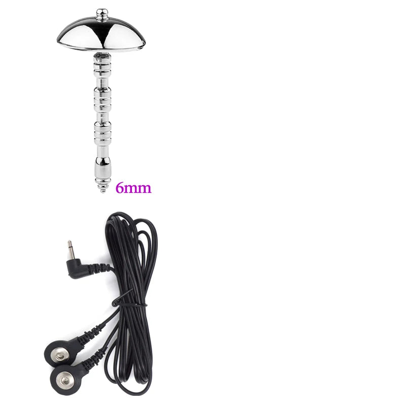 Metal Cock Ring Men Set Urethra Shock Stimulator Medical Fetishism 6/8mm Penis Plug Electric Bdsm Cbt Electro Shock Therapy