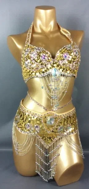 Beaded Sequins Wired bra+bottom