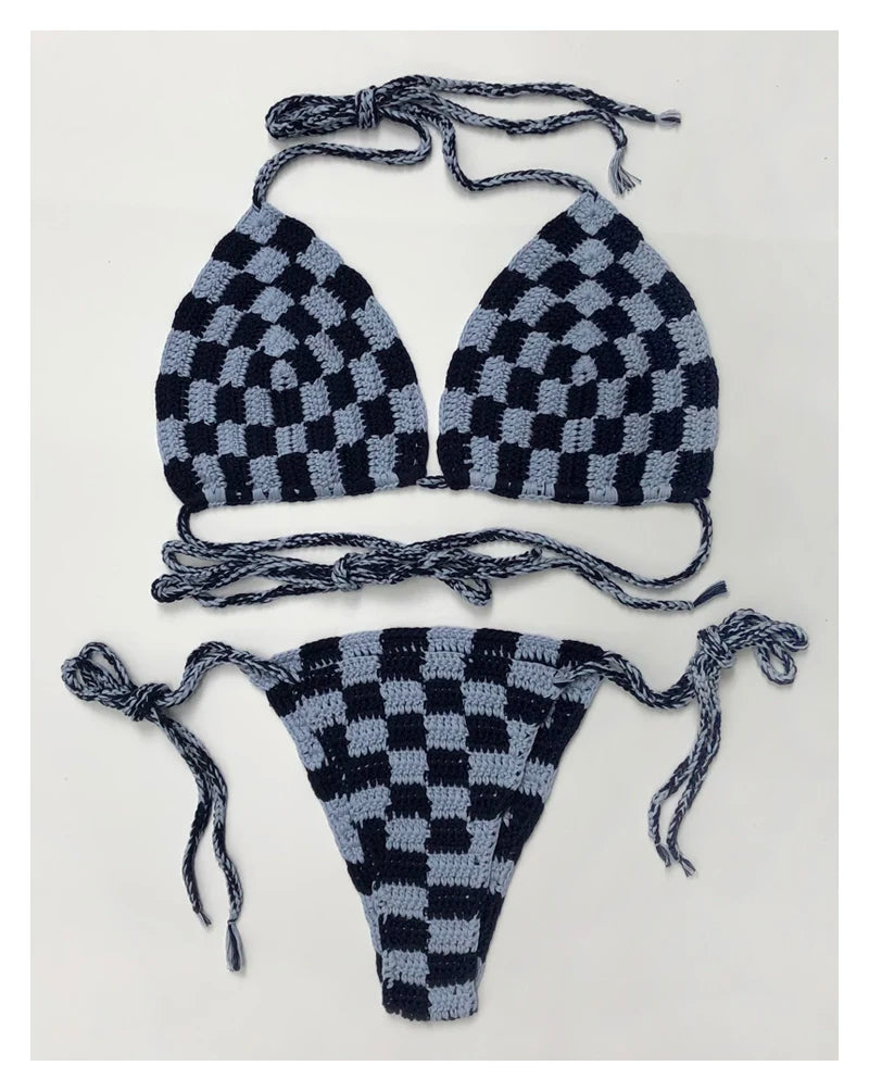 Crochet yarn Bathing Suits Handmade Knit Swimsuit
