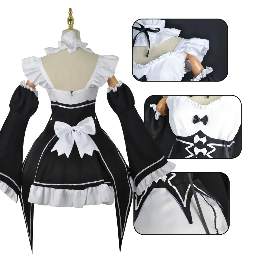 Anime Ram Rem Lolita Meid Cosplay Re Leven In Een Andere Wereld dan Nul Kostuums Vrouwen Loli Jurk Halloween Feestpak