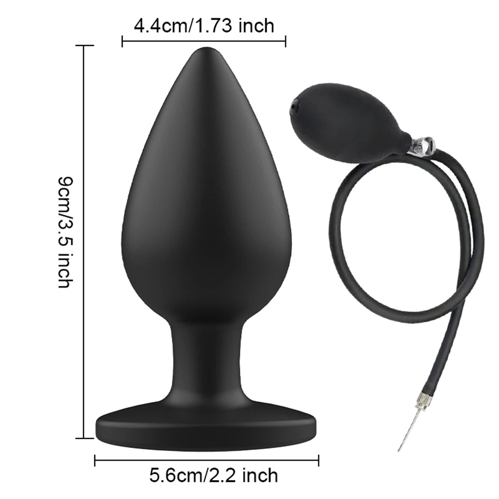 ASHBURN Inflatable Silicone Anal Plug Dilator Expandable Pump Butt Silicone Huge Anus Prostate Massager Anal Sex Toy For Men Couples