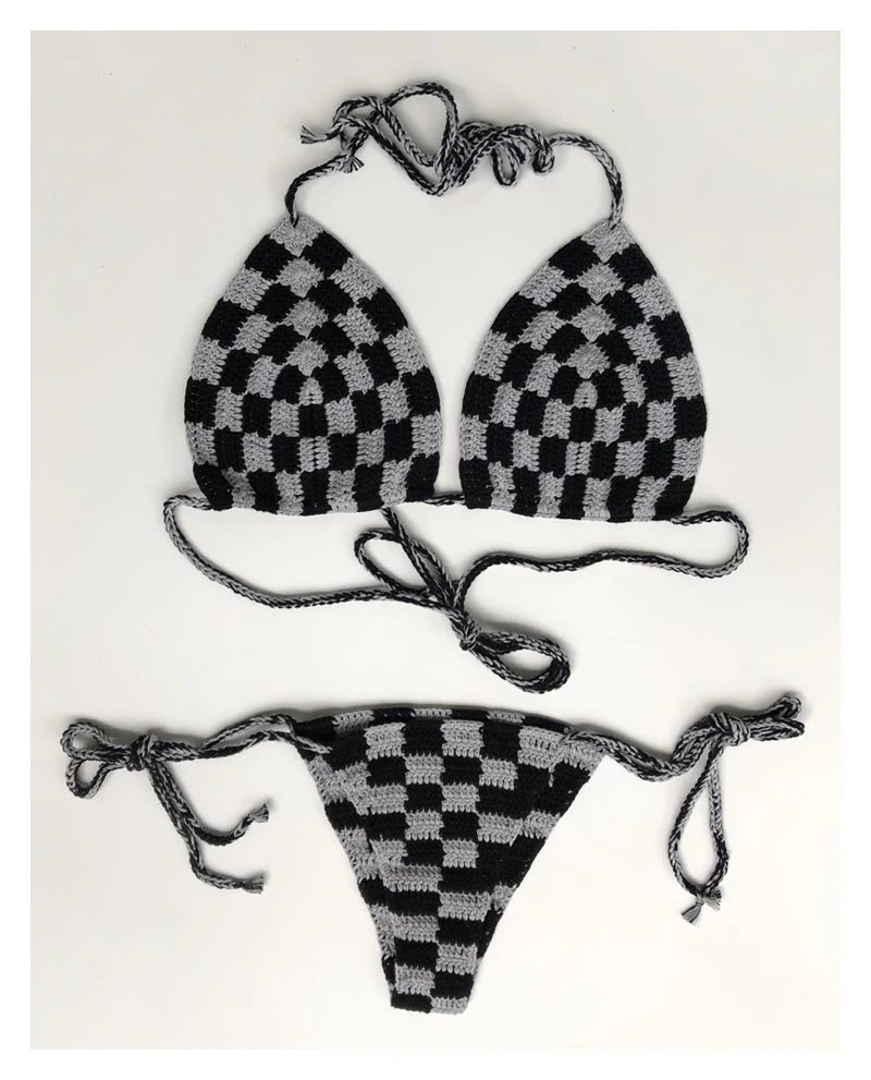 Crochet yarn Bathing Suits Handmade Knit Swimsuit