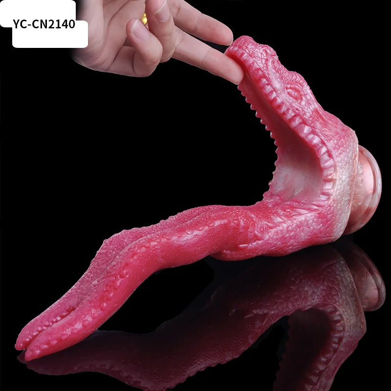 Ashburn Double monster With Suction Cup Realistic Dragon Tongue