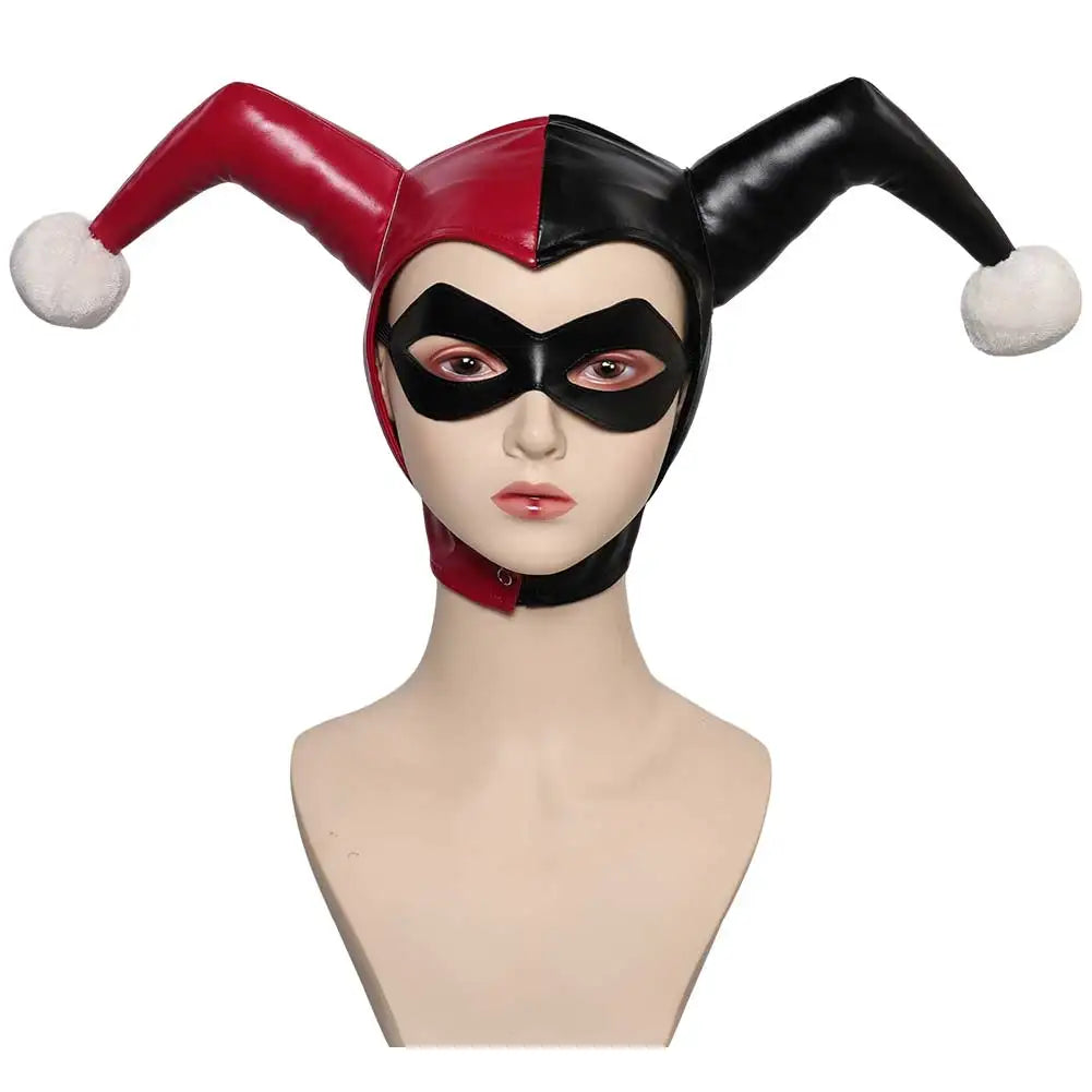Quinzel Role Play Headgear Blindfold Movie Female Super Villain Cosplay Costume Accessories Women Fancy Dress Up Party Prop