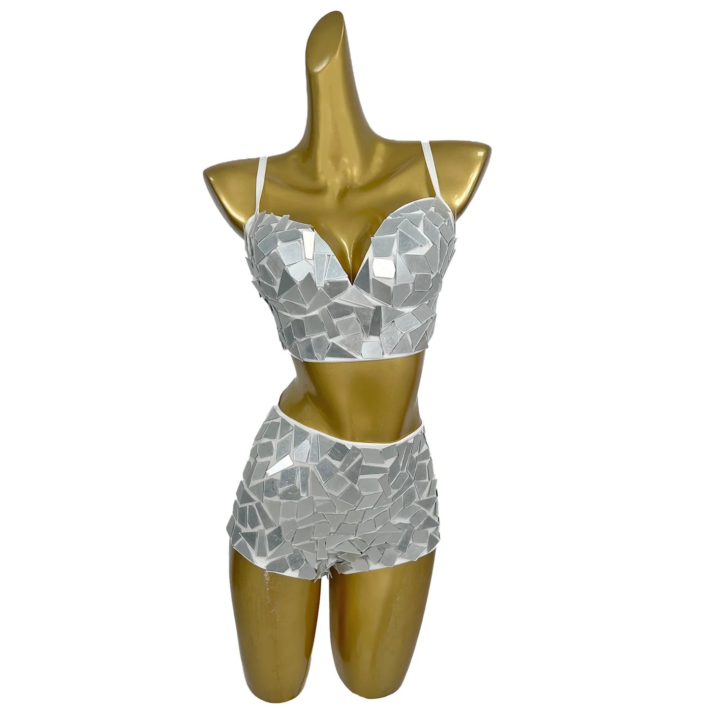 ASHBURN™ VOIDWEAR Command Set – Liquid Halter Top + Gloss Mini Shorts + Cropped Jacket (3-Piece Fit)