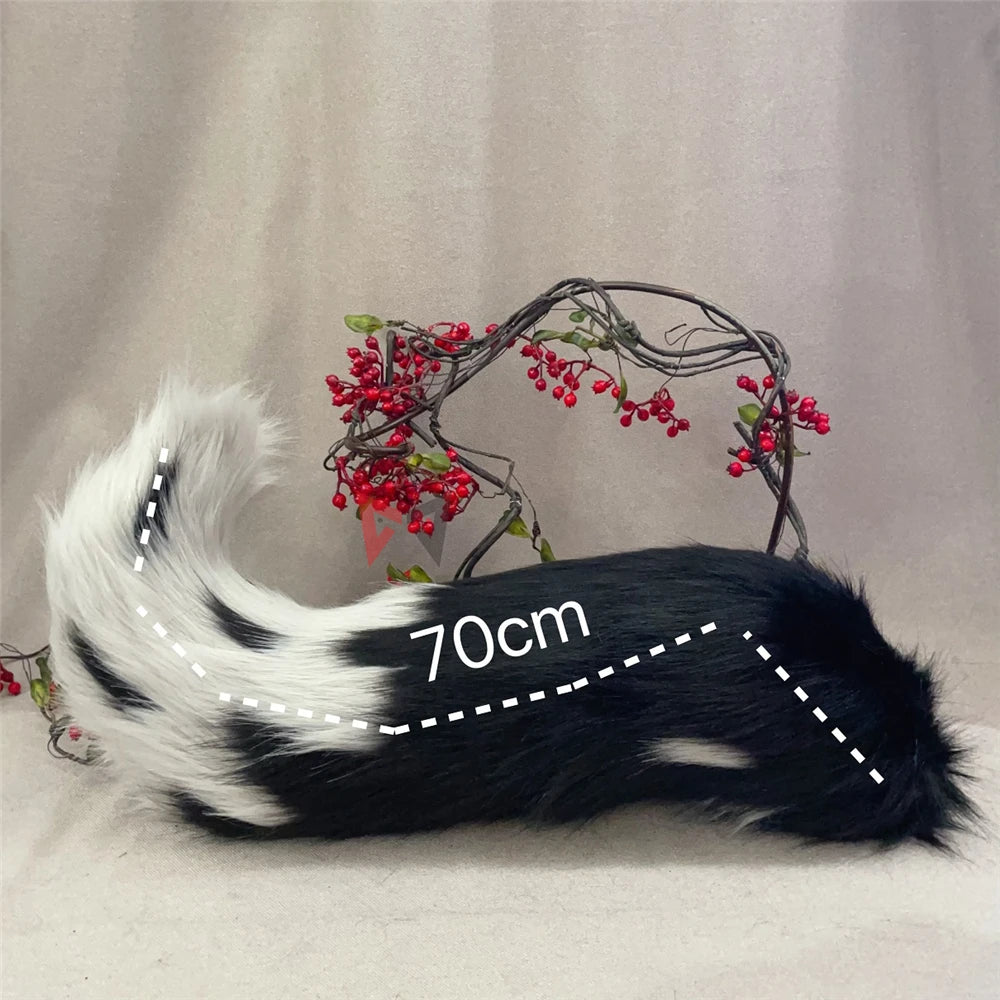 New Hand Made Work Halloween Blond Red Wolf Wolves Ears Hairhoop Headwear Tail Black Green Costume Accessories Custom Made