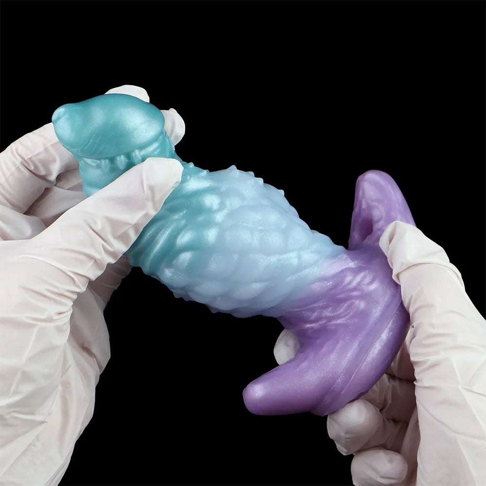 ASHBURN STALLION 2 IN 1 Dildo 10 Modes Bullet Vibrator Mouth Gag/ FURRY TAIL PLUG Adjustable Leather Strap Bondage Muzzles Sex Toy For Women Couple BDSM Game
