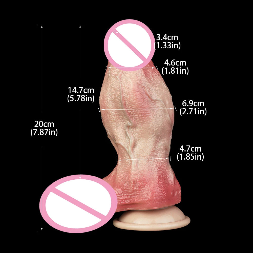 ROUGH BEAST Double Layer Soft Silicone Realistic Silicone Dildo Clitoral Vagina and Anal Stimulation with Strong Suction