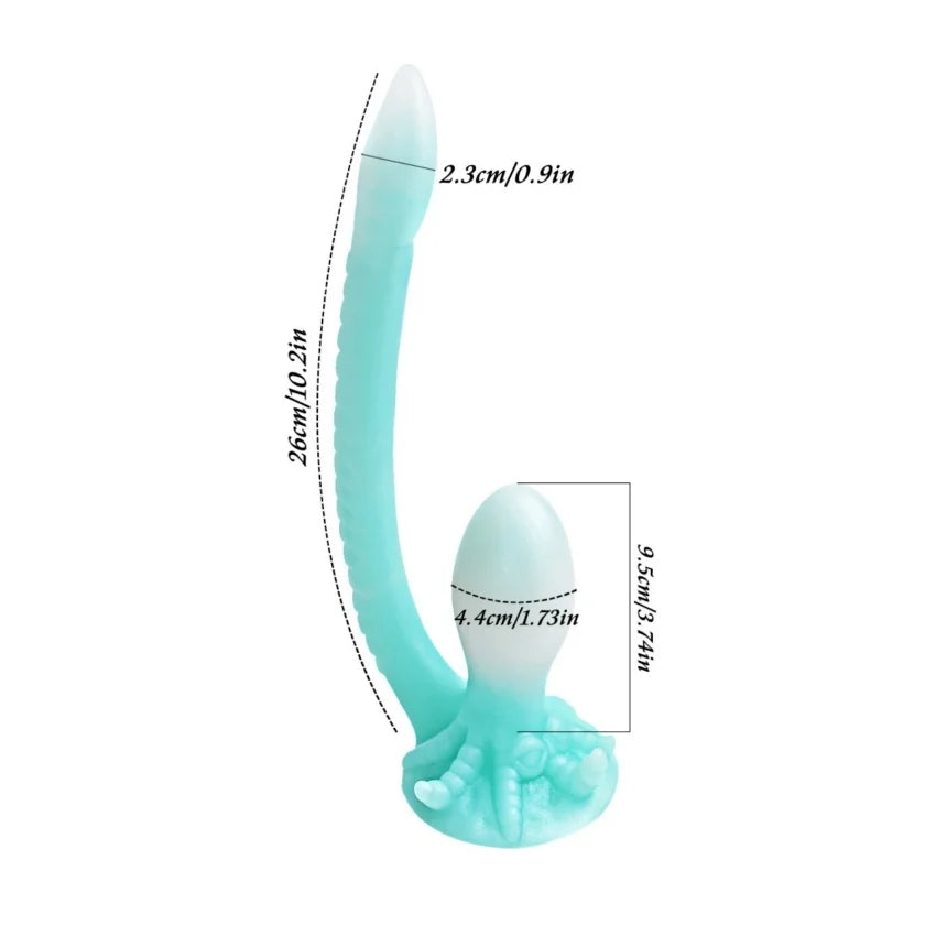ASHBURN Luminous Anal Plug Dildo Stimulate Anus and Vagina Butt Plug Masturbator Soft Long Penis Anal Dilator Sex Toys for Women and Men