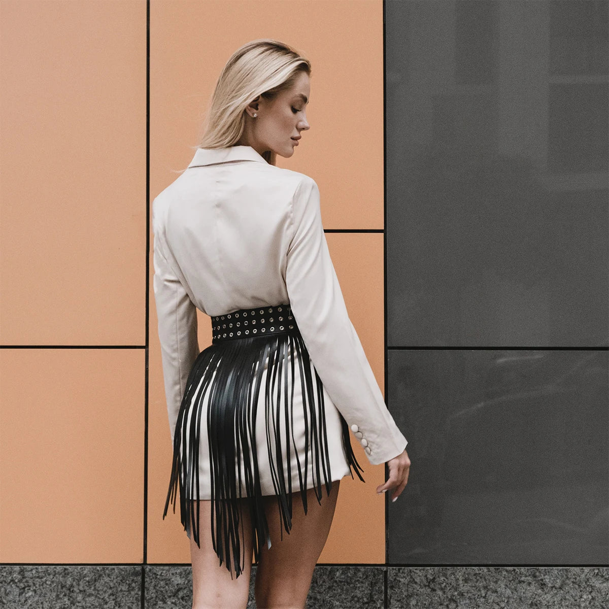 Women Fashion Body Harness Waist Belt Street Style Tassels Short Leather Skirt waistband Leather Punk Gothic Clothing Accessoly