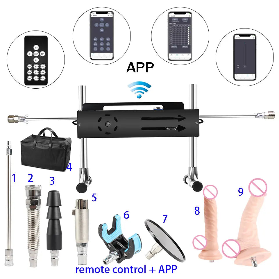 NEW Wireless APP Sex Machine with Amazing Features,Powerful,All Angle Adjustable,No Moveback Machine,200W motor, stroke 15cm
