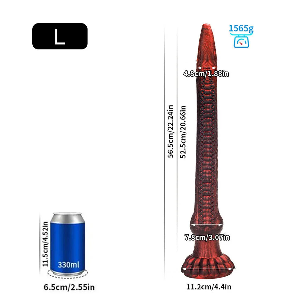 ASHBURN Super Huge Luminous Long Butt Plug Silicone Dildo Octopus Tentacles Anal Plug Dildo, Prostate Massage, BDSM Dilatador, 33"