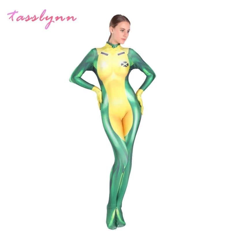 Anna Marie Rogue Cosplay X Men Cosplay Bodysuit 3D Printing Costume Adult Zentai Suit Halloween Party Costume Women Girls