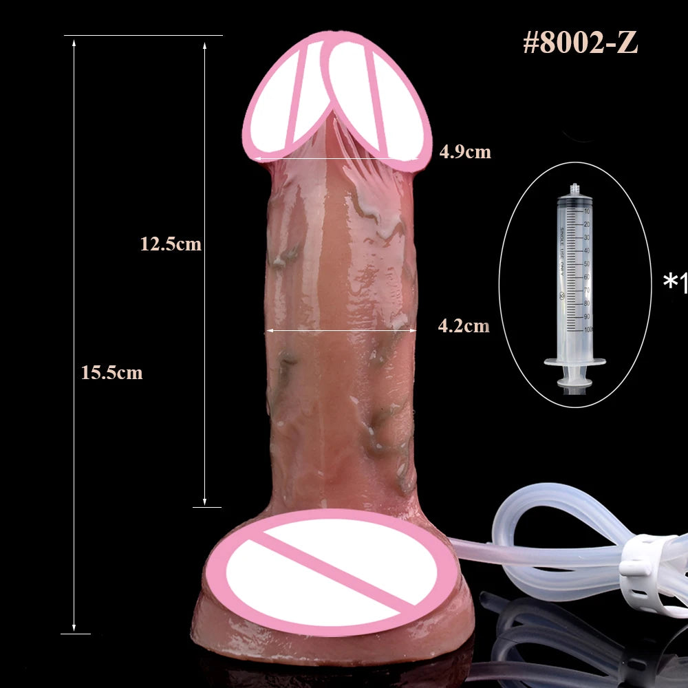 ASHBURN Skin Touch Lifelike Squirting Penis Silicone Ejaculation Realistic Dildo Sex Toys For Women Anal Plug Flirting Masturbate