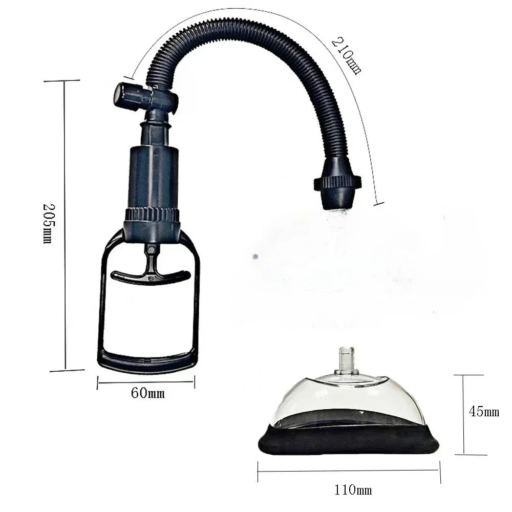 ASHBURNS 130mm Manual Pussy Pump Vagina Clitoris Sucker Women Breast Massage Nipple Stimulator Enlarge Vacuum Pump Cover Adult Sex Toys