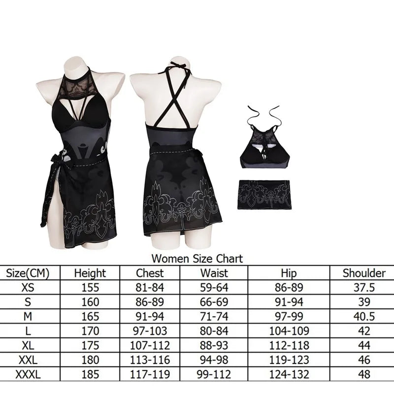 Game NieR Automata 2B Type B Cosplay Fantasia Costume Adult Women Fantasy Sexy Jumpsuit Outfits Halloween Carnival Disguise Suit