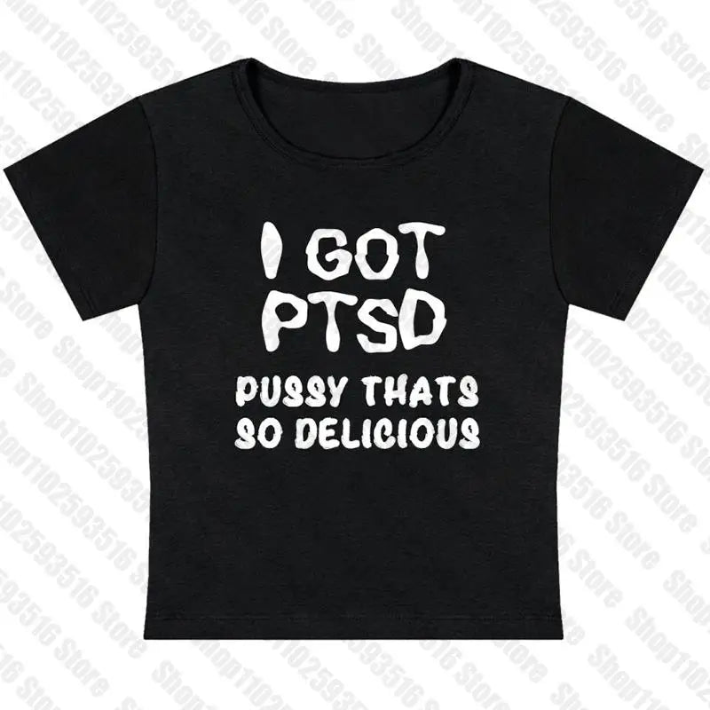 Aesthetic Cute Streetwear Emo Girls Crop Tops Vintage Women's Letter Print Grunge T-shirt Y2k Clothes Punk Sexy Slim Baby Tee