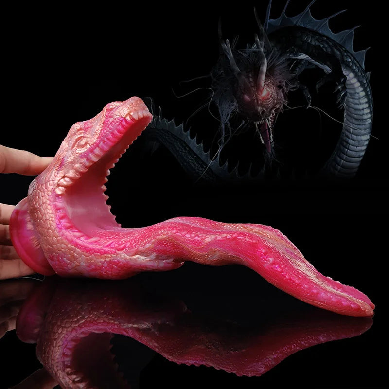 Ashburn Double monster With Suction Cup Realistic Dragon Tongue