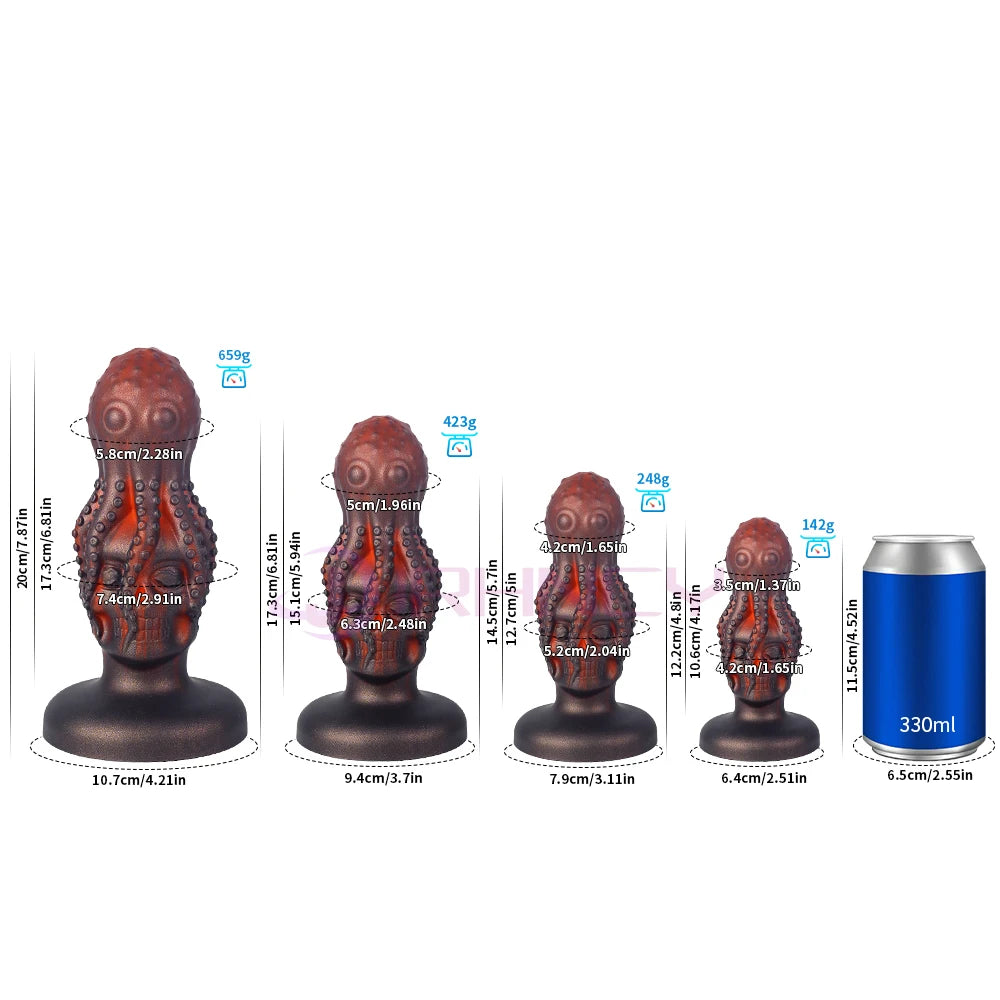 10cm Skull Anal Toys for Man 18+ Silicone Platinum Liquid SiliconeAnalyse Dildo Adult Sex Toy for Women Men Butplug