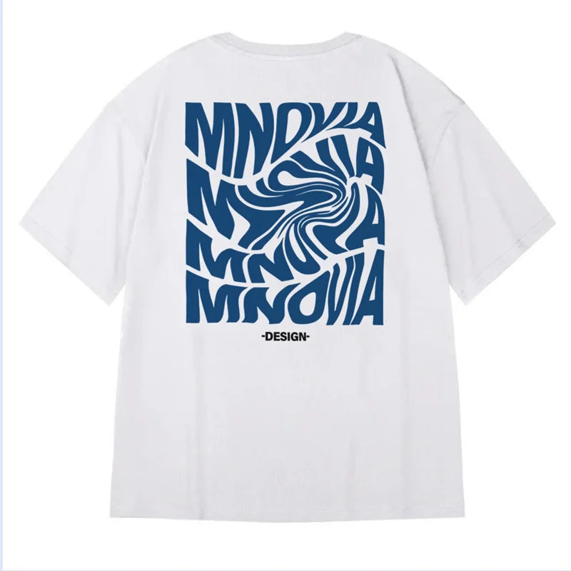 American 260GSM Printed T-shirts Men Oversized Summer Cotton Short Sleeve Tees Ins Male Top Streetwear Versatile Couple Clothes